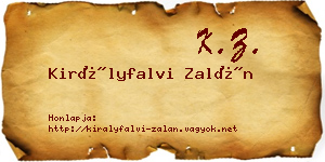 Királyfalvi Zalán névjegykártya